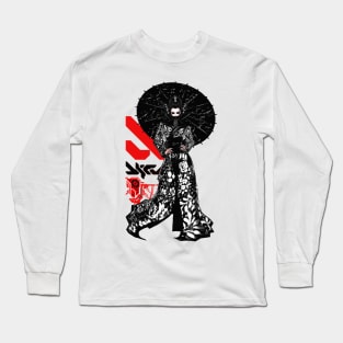 Geisha Girl Japanese Vaporwave Cyberpunk Long Sleeve T-Shirt